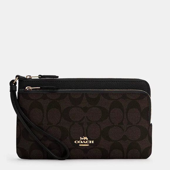 NWT $108 COACH Double Zip Wallet In Signature Canvas - Picture 5 of 5